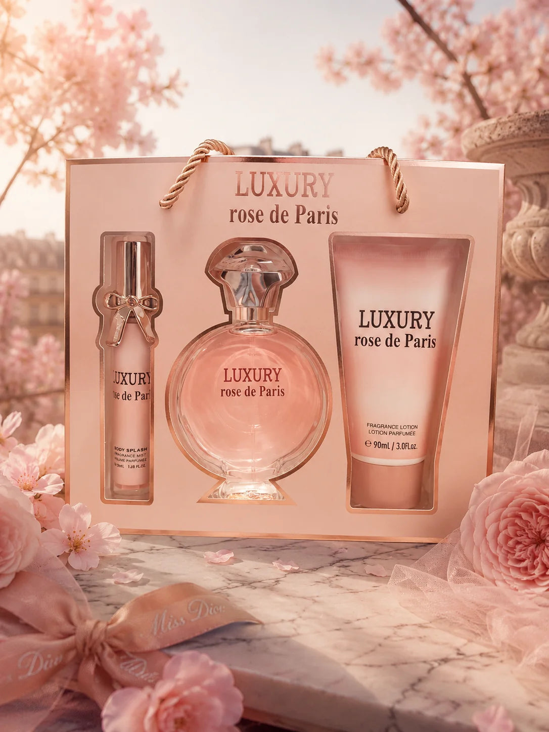 Coffret luxury rose de paris Mademoiselle girly