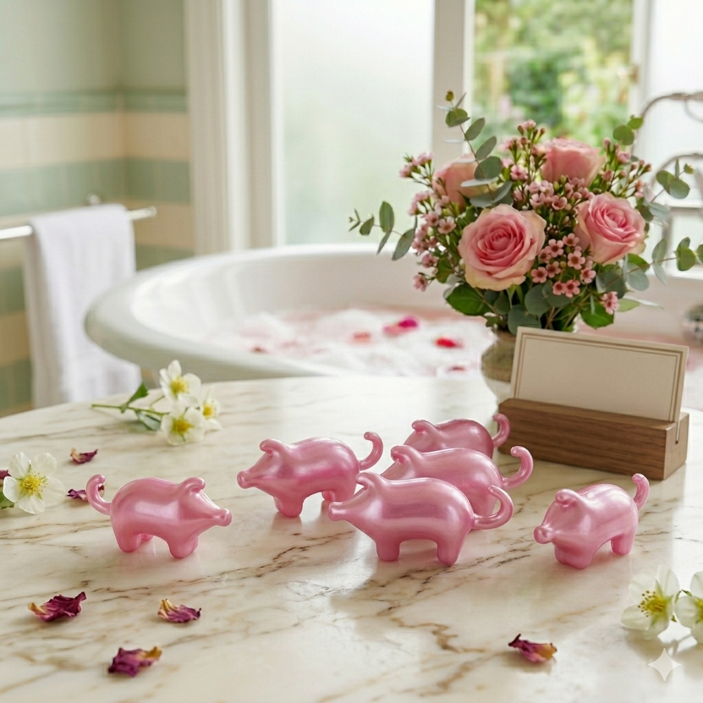 Perle de bain - Cochon - Rose Mademoiselle girly