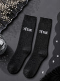 Chaussettes à paillettes - noir - Têtue Mademoiselle girly