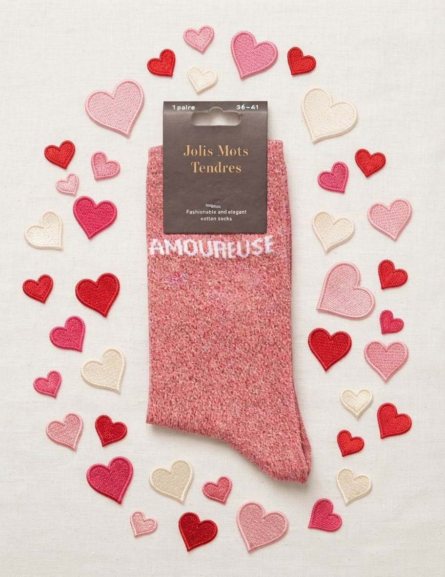 Chaussettes à paillettes - Amoureuse Mademoiselle girly